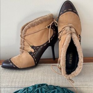 Vintage Michelle K Leather Aspen Booties, Made in Italy